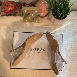 Guess Clear Double Strap Wedges *New